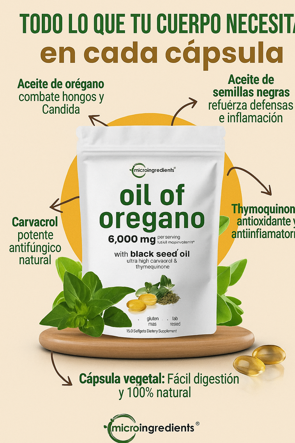 Aceite de Orégano™ 90 Cápsulas + Envío Gratis