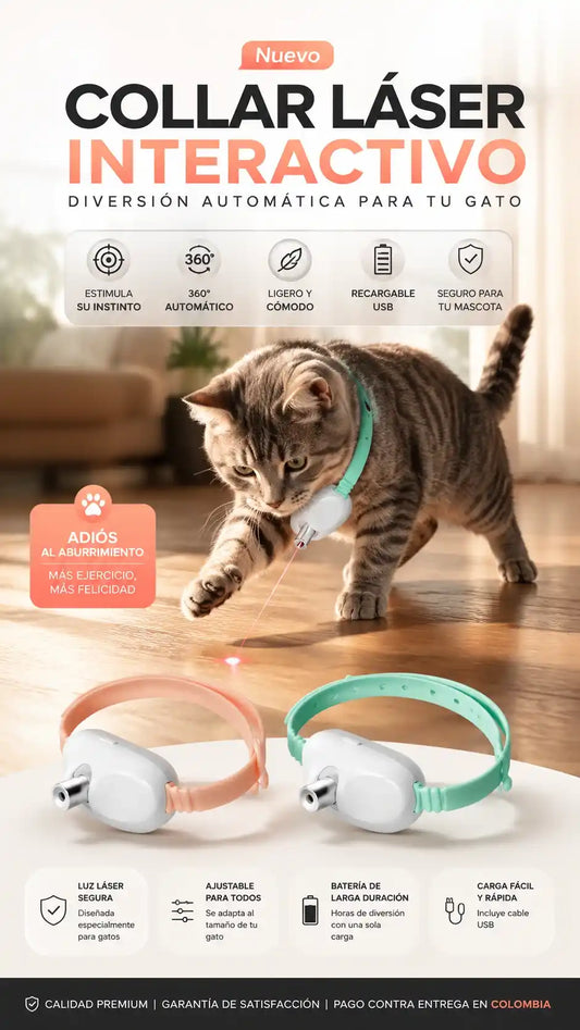 MichiLaser™ – Collar Láser Interactivo Para Gatos + Envío Gratis